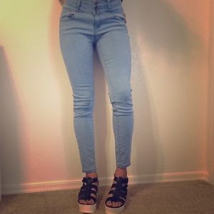 High waisted light wash Wax Brand jeans